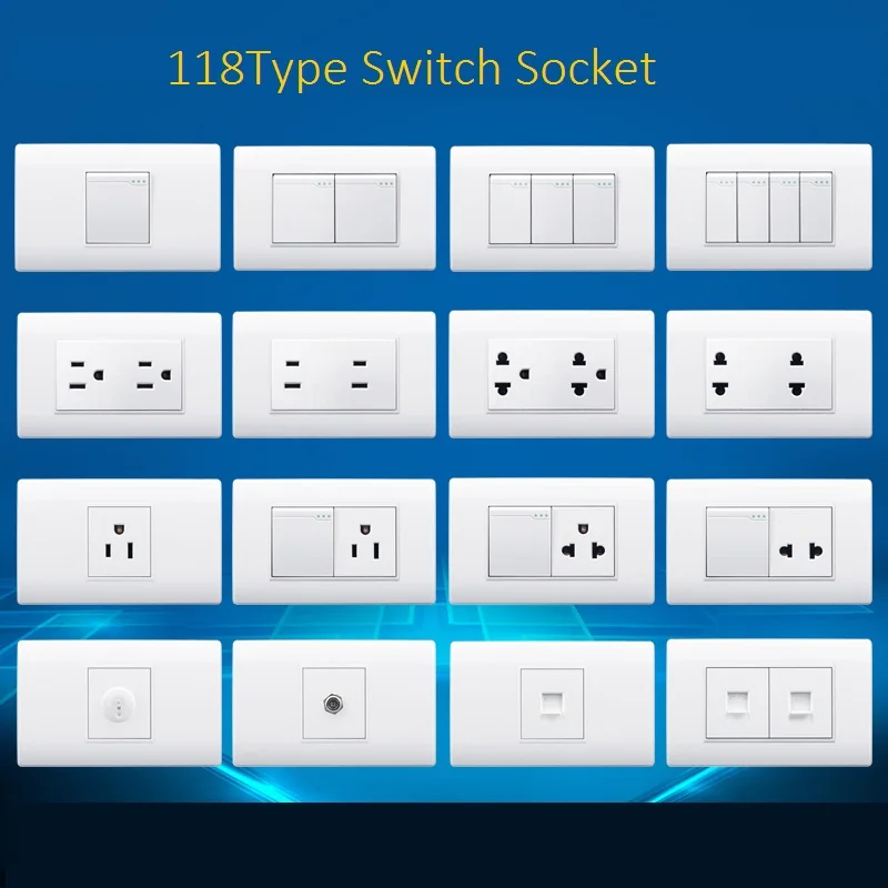 

US Standard 1Gang 2Gang 3Gang 4Gang 1Way Wall Light Switches Southeast Thiland Vietnam South America Wall Socket