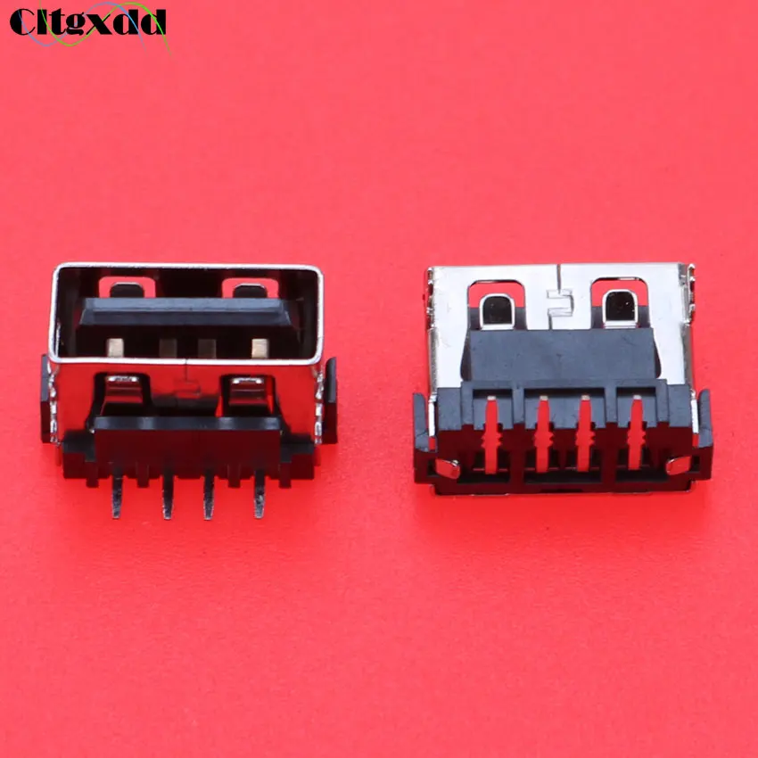 Cltgxdd 1PCS Type A Female USB 2.0 Short Body 4 Pin Flat 90 Insert direct Data Charge Plug Socket Jack Connector Wire Adapeter