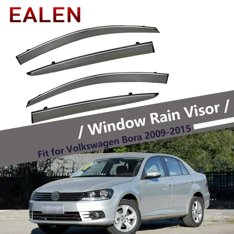 EALEN For VW Bora Sedan 2009 2010 2011 2012 2013 2014 2015 ABS Deflectors Guard accessories 4Pcs/1Set Smoke Window Rain Visor