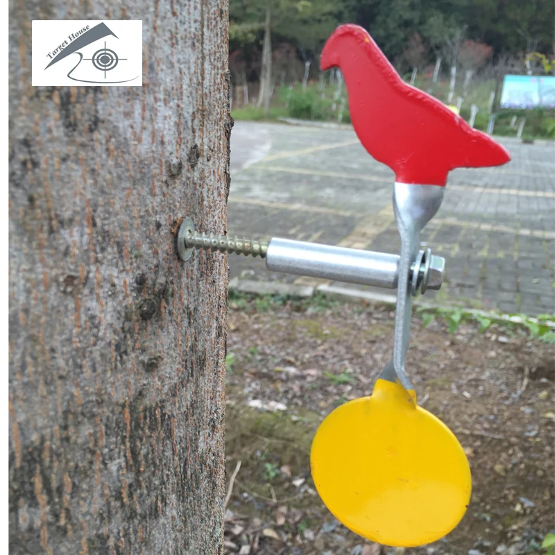 Screwed-type Steel Plinking Target--Pigeon+Round / Also For Paintball, lead Pellet gun, steel bbs, slingshot Shooting Purpose