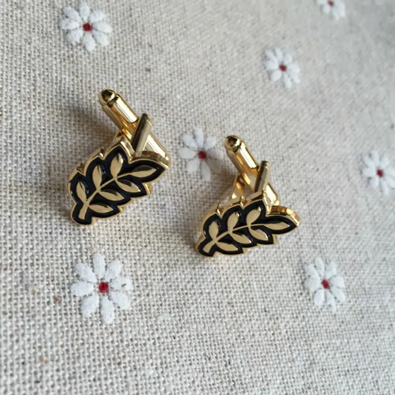 Sprig of Acacia Hiram Abiff Leaf Cufflinks Mason Sleeve Button Keystone Christ Cuff Links Past Master Compass Squared Checkered