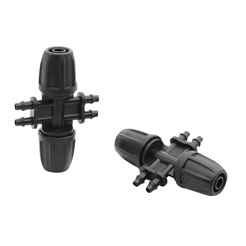 

8/11mm to 4/7mm 6-way hose connector with Lock Nut gardening tools and equipment water pipe connector 50 Pcs