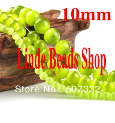 

Free shipping! Wholesale 80pcs 10mm round beautiful Olivine Mexican cat eye beads Hot sell loose Beads N0017