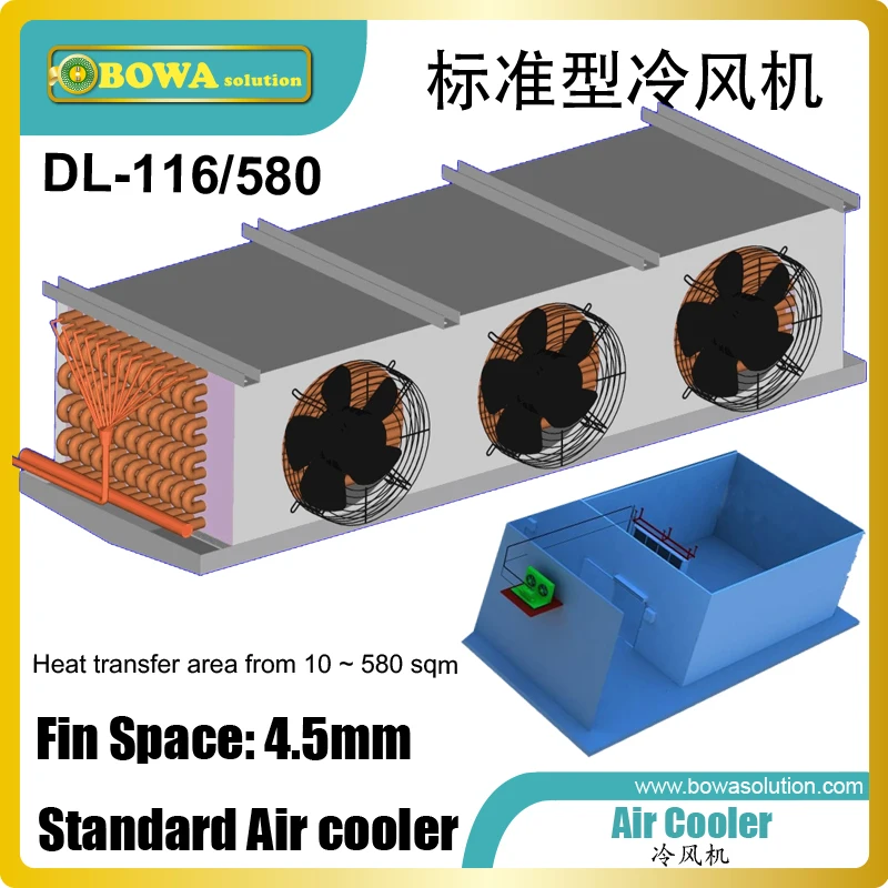 Refrigerador de ar 580m2 compatível com a unidade de condensação 60hp hbp, como o compressor de drive ou outros motores de refrigeração, cremalheira de compressão de 60 a 185m 3/h