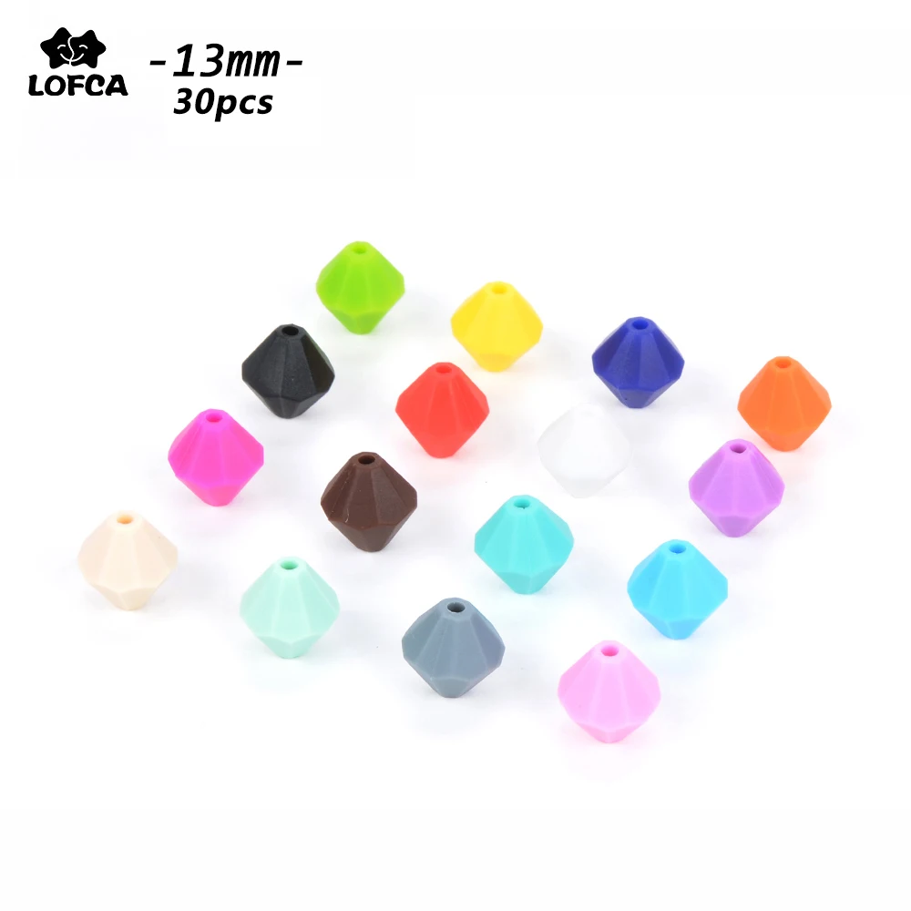 LOFCA 30Pcs Multicolor Silicone Beads Fashion Necklace BPA Free Silicone Beads DIY Keychain  Bead Jewelry Accessories