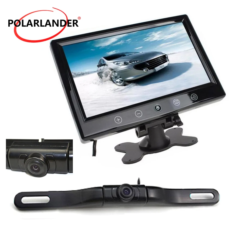 

9 inch TFT Screen Car Monitor With Wireless Night Vision Long Lightless Hidden GPS Parking Monitor LED Rear Camera