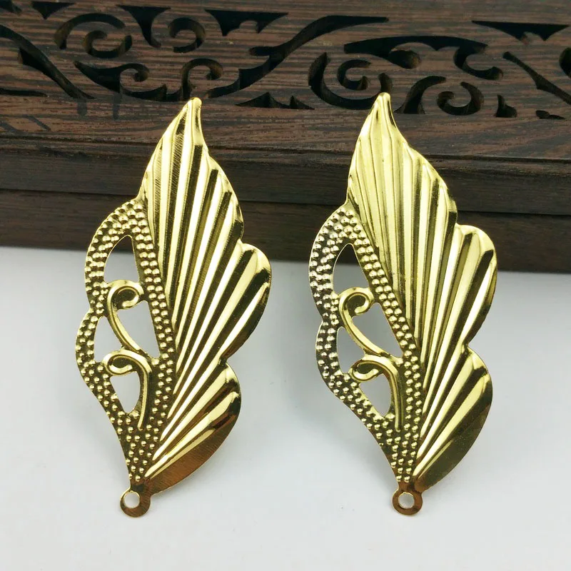 20pcs 25x57mm Filigree leaf  Wraps Metal Charms For Embellishment Scrapbook  DIY Jewelry Metal Craft  Jewelry Accessories