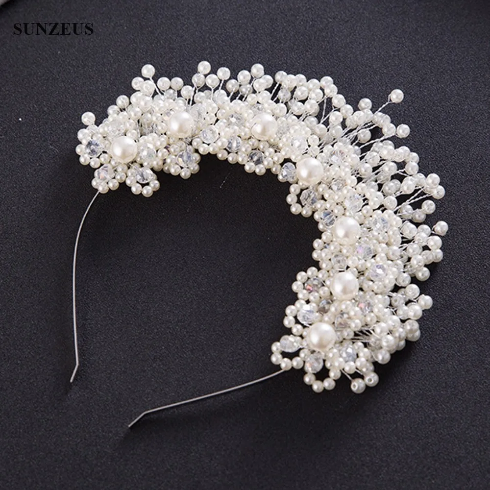 Perles faites à la main bandeau de mariée avec cristaux mariée couronne or/argent accessoire de cheveux de mariage SQ0177