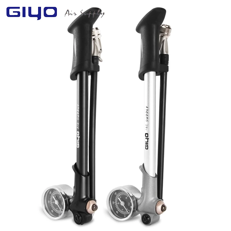 GIYO Pump 300psi High-pressure Bike Air Shock Pump For Fork & Rear Suspension Cycling Bicycle Pump Mountain Bike Pump With Gauge