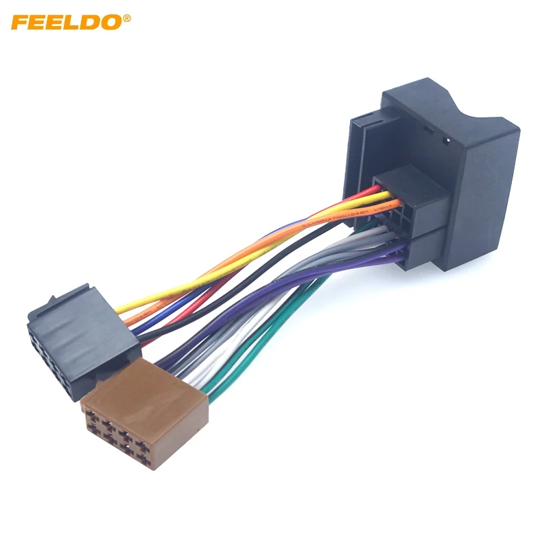 FEELDO Car ISO Stereo Radio Wire Adapter for Volkswagen Passat Bora Fox Golf Tiguan Touareg Skoda Audi Plug Wiring Harness Cable