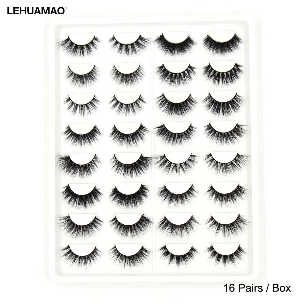 

LEHUAMAO 16Pairs Eyelashes 3D Mink Eyelashes Natural Long False Eyelashes Cruelty Free Volume Lashes Different styles Reusable