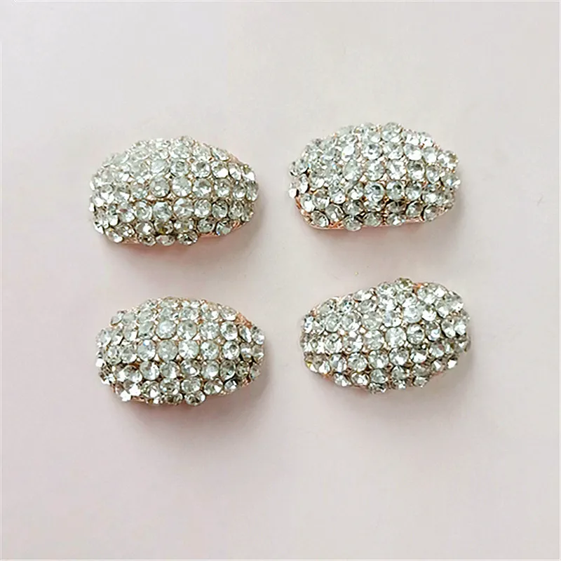 5pcs/lot Arch Silver Rhinestone Diamond Buttons Alloy Diy Handmade Hair Accessories Necklace Mobile Beauty Key Ring jewelry