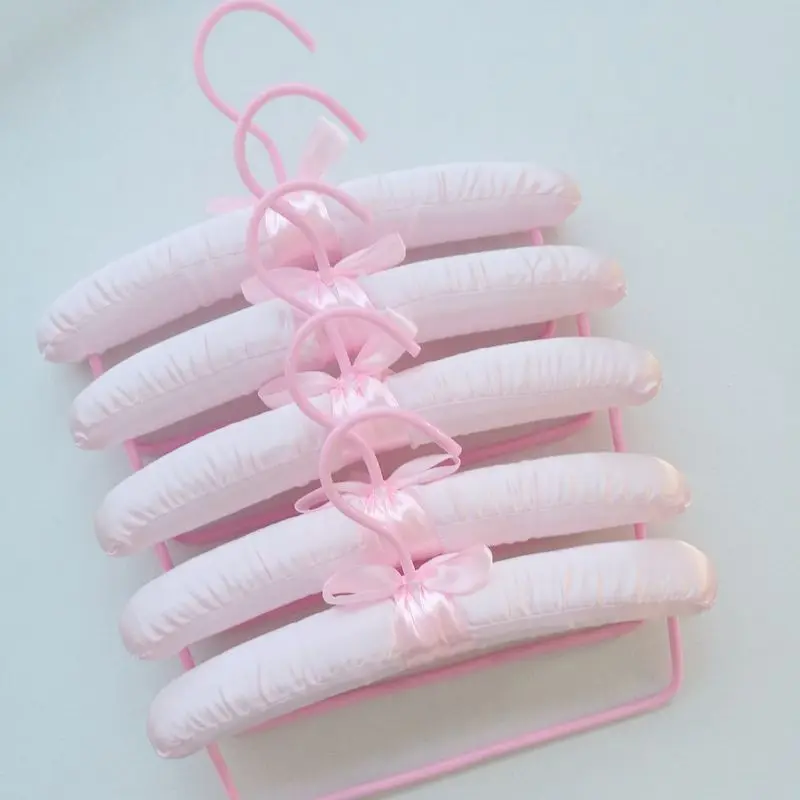 Children's Cloth Wrapped Clothes Hanger Baby Clothes Hanging Racks Pink Color Shop Display Racks 25cm