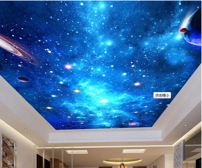 Bar ktv Ceiling Ceiling Nonwoven Wallpaper Living Room Bedroom 3D Stereo Decorative Background Wall Painting