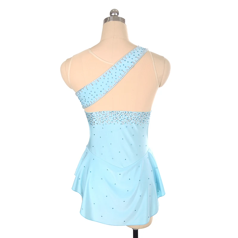 Figure Skating Dress Custom Competition Sleeveless Bright Diamond Skating Skirt Girl