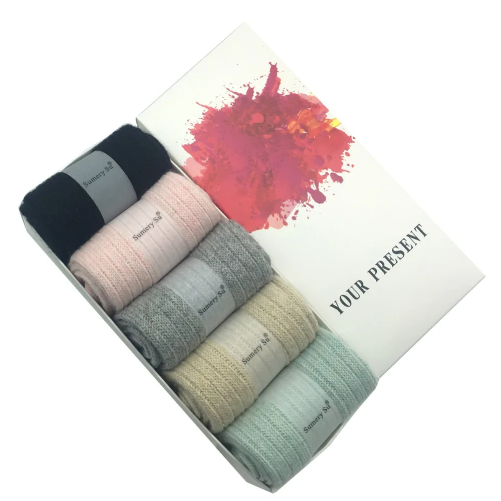 5 Pairs/Lot Wool Socks Women Thick  Winter Warm Cashmere Socks Ladies Girls
