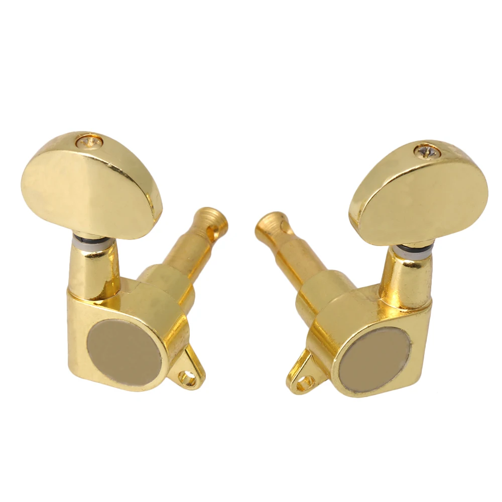 Yibuy Gold Guitar Machine Heads Tuners 3R3L Semicircle Button