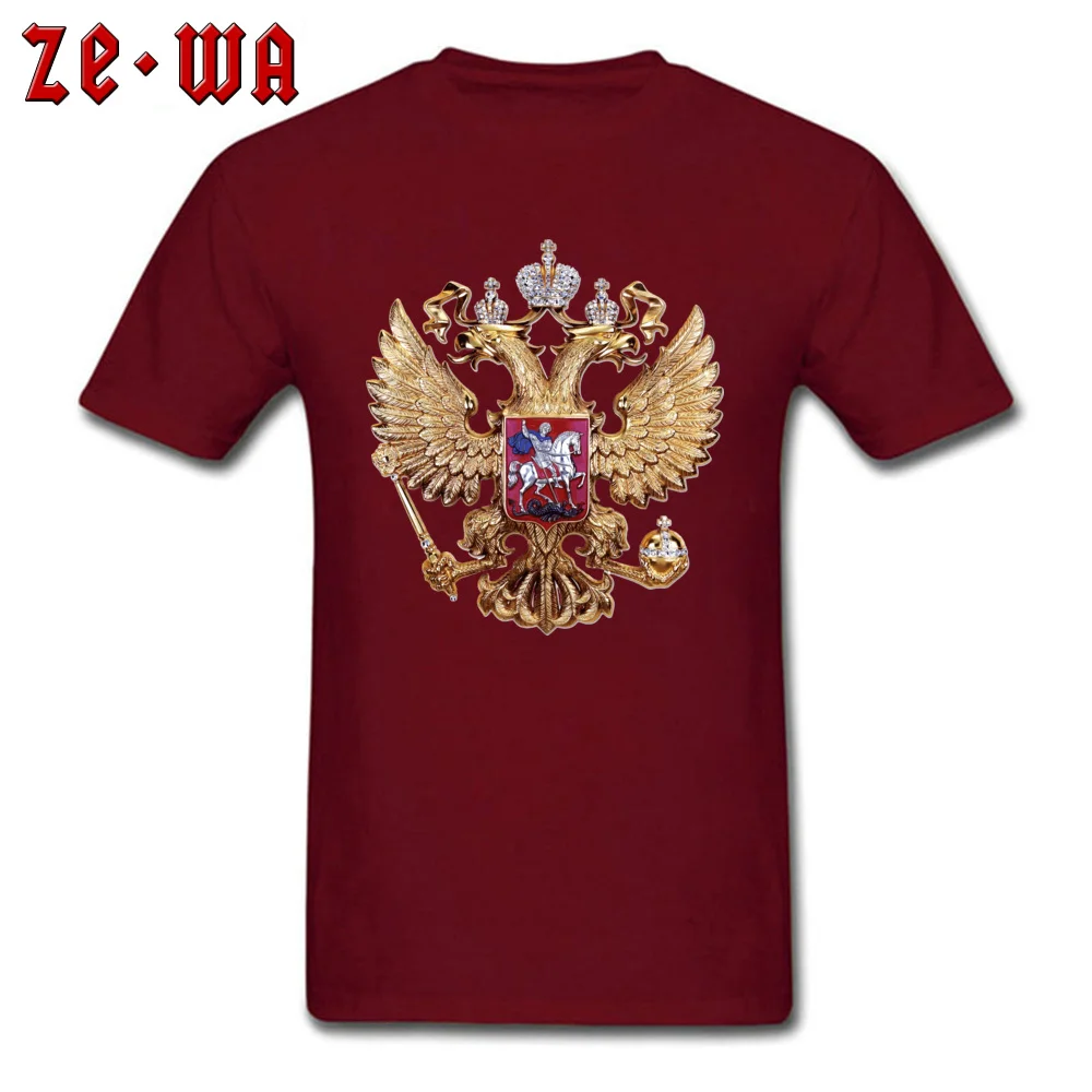 Punk Style T-shirt Men Classic Red T Shirt 100% Cotton Tshirt Russian Coat Of Arms 3D Printed Cool Clothes O Neck Tops & Tees