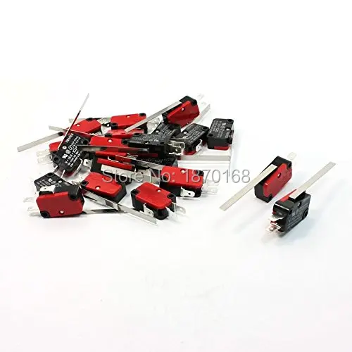 20 Pcs/Lots x Limit Switch mikro, Lurus panjang engsel tuas Arm aksi jepret banyak V-153-1c25