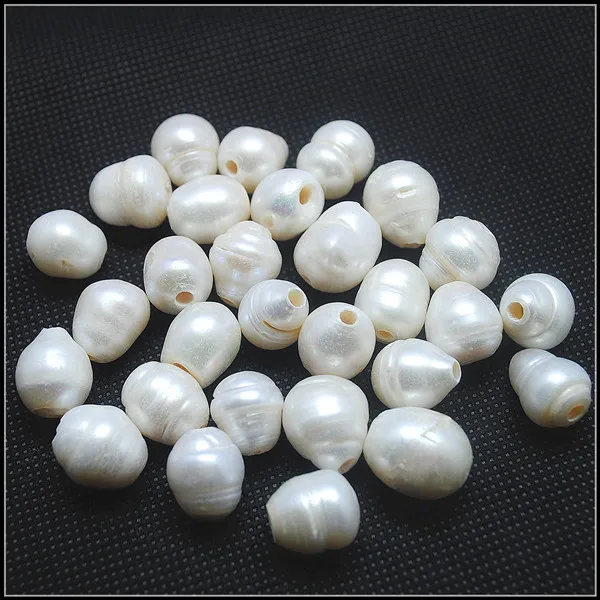 

10PCS Big White Cultured Freshwater Pearl Beads 12-13MM Hole 3.0MM InnerLoose For Women Bracelets Making