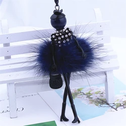 9 Colors New Gun Black Color Rubbit Fur Jewelry Cute Girl Doll Necklace Long Necklace Women Pendant Jewelry Girl Doll Necklace