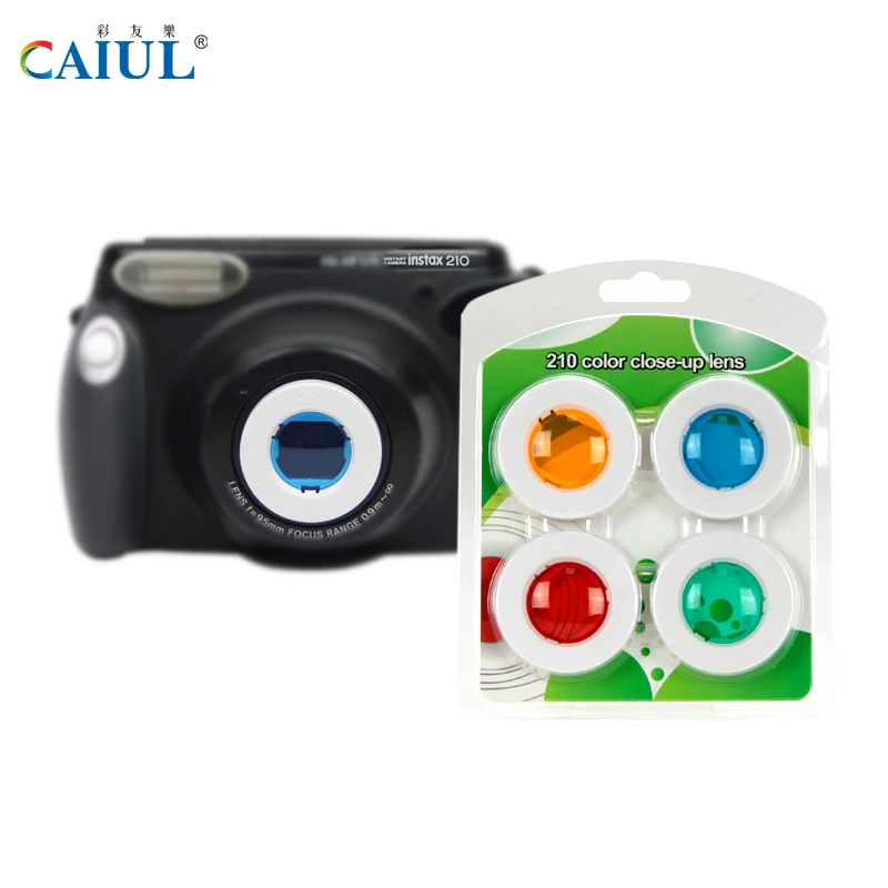 CAIUL close-up lens suit for Fujifilm instax camera wide 210 300 instant camera lens UV self-portrait lens 4 colour filters