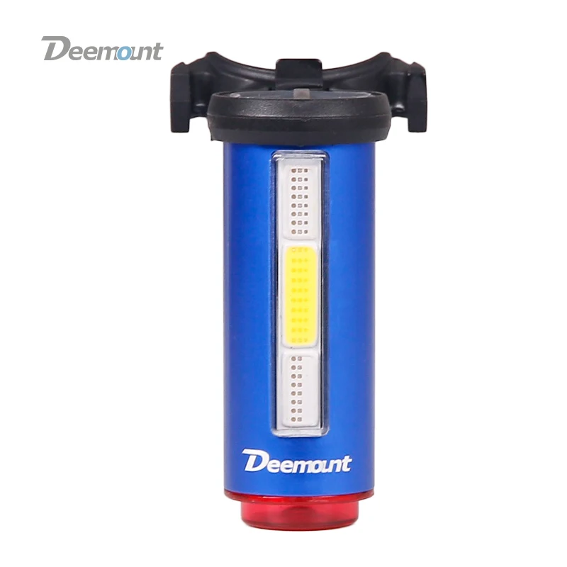 Deemount Hot New Bicycle Tail Light 3 Colors in 1 Lamp LED COB Visual Warning Bike Rear Lantern 100LM 850aAH Rechargeable