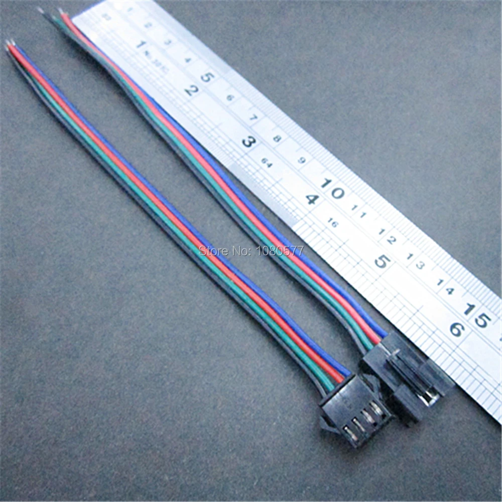 

10 Pairs JST SM Connector 4pin Male And Female Plug RGB Cable Connector