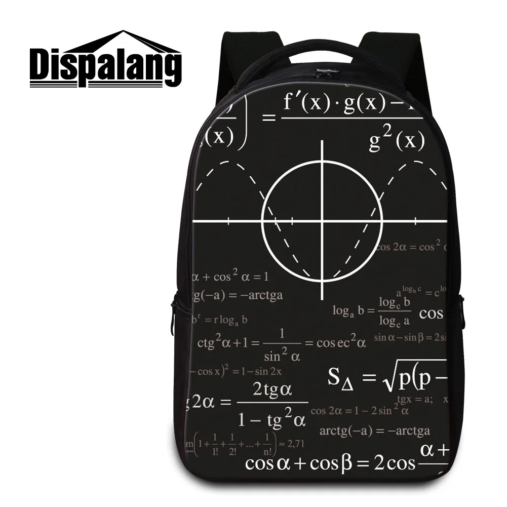 Dispalang Men Black Laptop Backpack For Notebook 14 Male Large School Bags Mathematical Function Bookbag Teen Boys Computer Bag