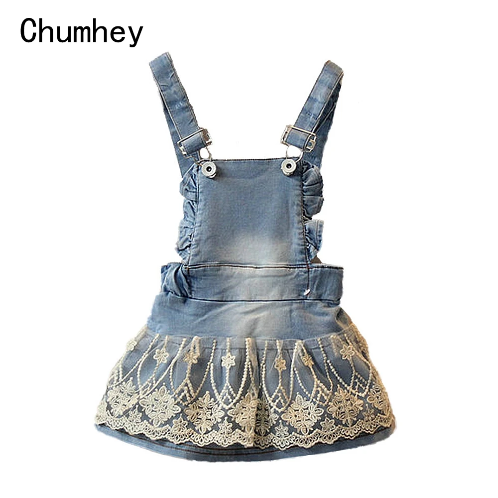 

Chumhey 1-4T Summer Baby Girls Clothing Kids Overalls Lace Denim Suspender Bib Skirts Cute Toddler Straps Skirt Bebe Clothes 2 3