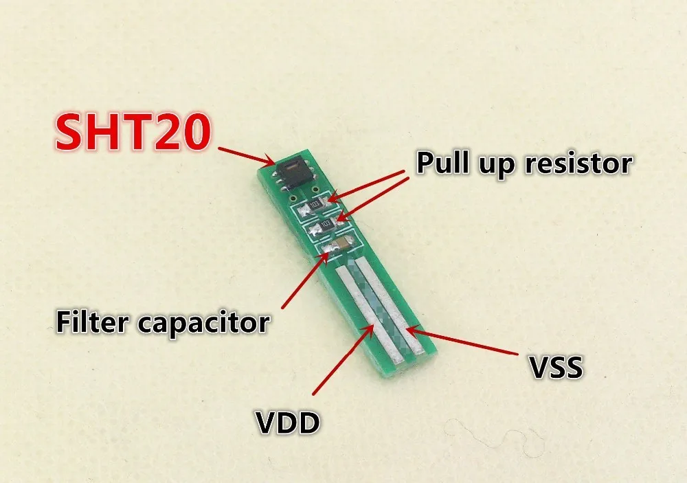 Temperature and humidity sensor SHT20 + PCB+Pull up resistor+Filter capacitor freeshipping