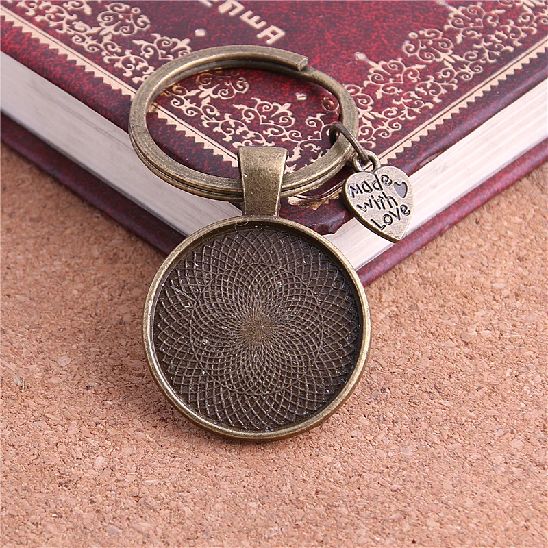 PULCHRITUDE 5 sztuk/partia metalowy brelok okrągły Cabochon ustawianie DIY Vintage Handmade breloczki do tworzenia biżuterii Y1001 — zdjęcie 4
