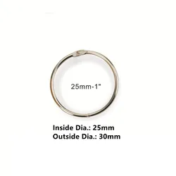 40 teile/los 25mm Metall Lose Blatt Buch Binder Klapp Ringe Keychain Album Ring Sammelalbum Bindemittel Handwerk Fotoalbum Split