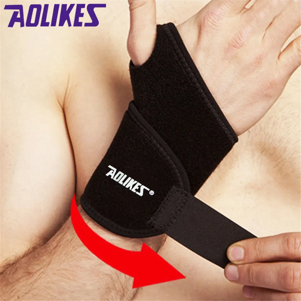 Aolikes 1Pcs Gym Wrist Band Sports Wristband New Wrist Brace Wrist Support Splint Fractures Carpal Tunnel Wristbands for Fitness