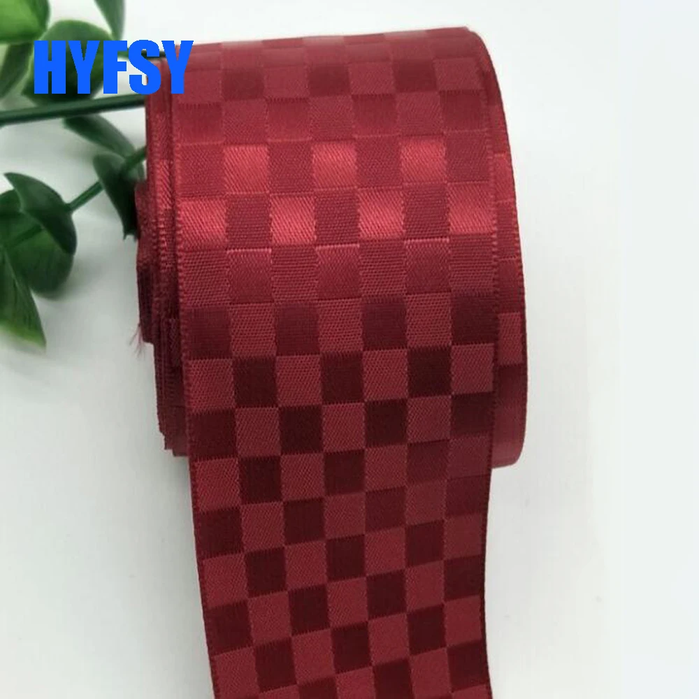 10 Yards 25MM 38MM Lattice Square ribbon DIY For Hair Bows Clothing Materials Gift Packaging Crafts Giplaid Handmade Tape