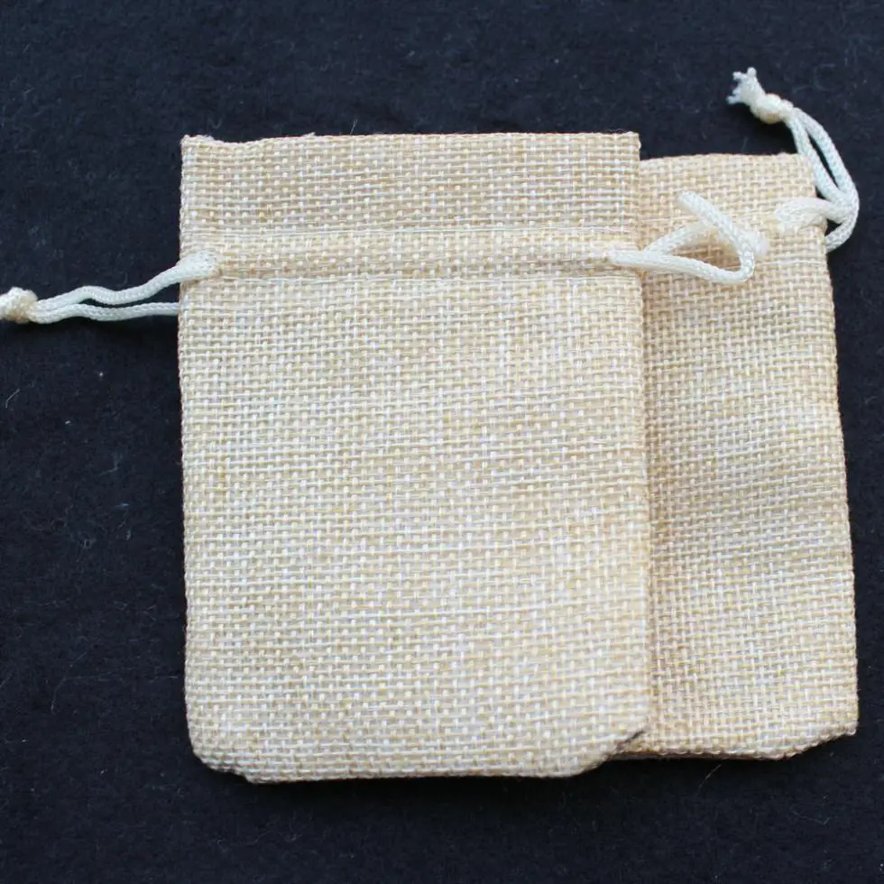 120pcs 6*9cm small Burlap Bags with Drawstring wedding birthday favor bags, Thank You Rustic Shabby Chic Candy Bags (3x4