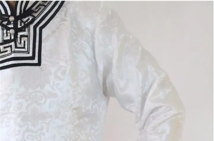 Male Adult Mongolian Wedding Daily Clothing from Genghis Khan's hometown Man Mongolia White Gown Robe Dance Performance Clothes view 6