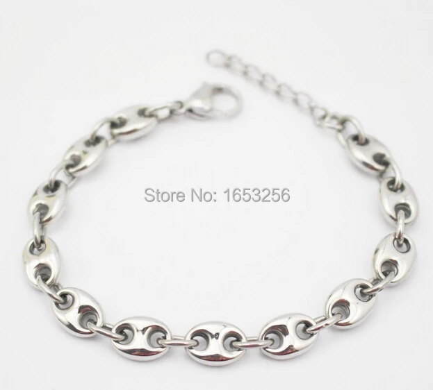 9mm 8.26\'\' Stainless Steel Fashion Link Chain bracelet for women Men Jewlery Never Fade