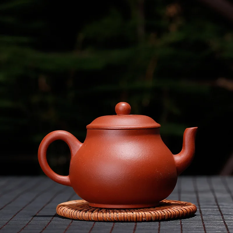 Chinese Kongfu Tea Pots, Raw Ore Bottom Groove Blue Mud Pan Teapot Pot, Yixing Purply Clay, Kongfu