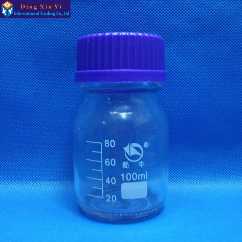 

100ML glass reagent bottle with blue screw cap 100ml laboratory reagent bottle