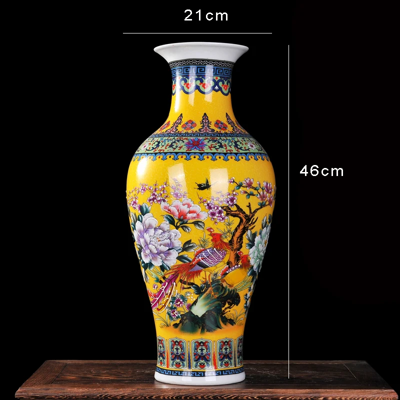 Luxury Jingdezhen Antique Porcelain Enamel Fish Tail Shape Vase Classical Decoration Large Chinese Vases Ancient Palace Vases