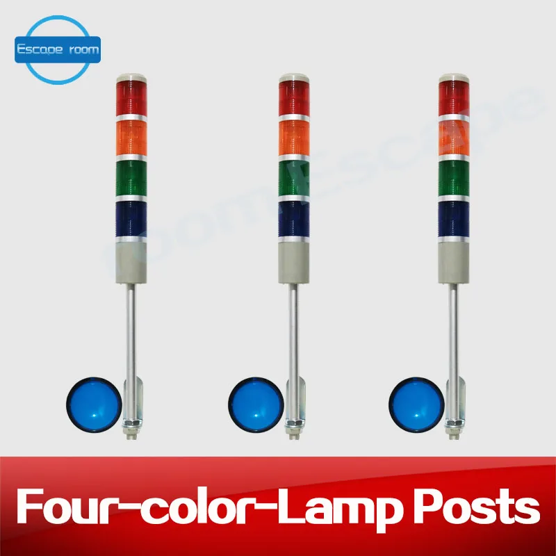 Room Escape Props Four-color Lamp Posts adjust the color to the correct color to unlock from real life chamber room propsave