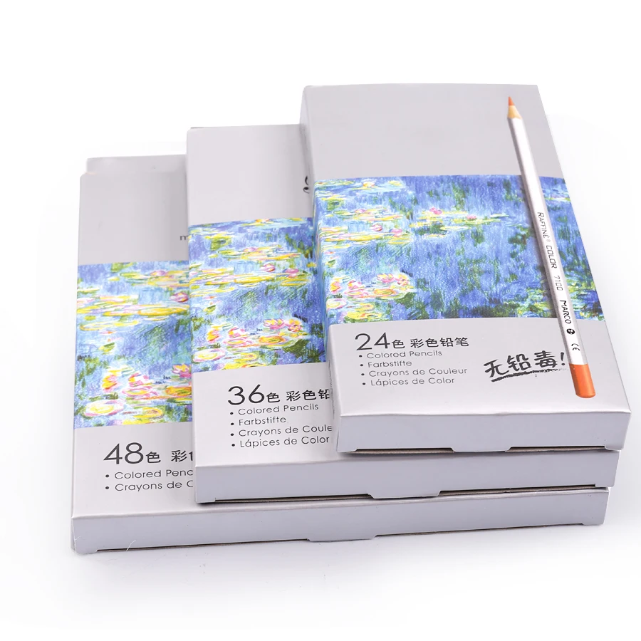 Conjunto de lápis de cor profissionais não tóxicos, 48 e 72 cores para crianças, ideal para desenho e pintura, livro de colorir