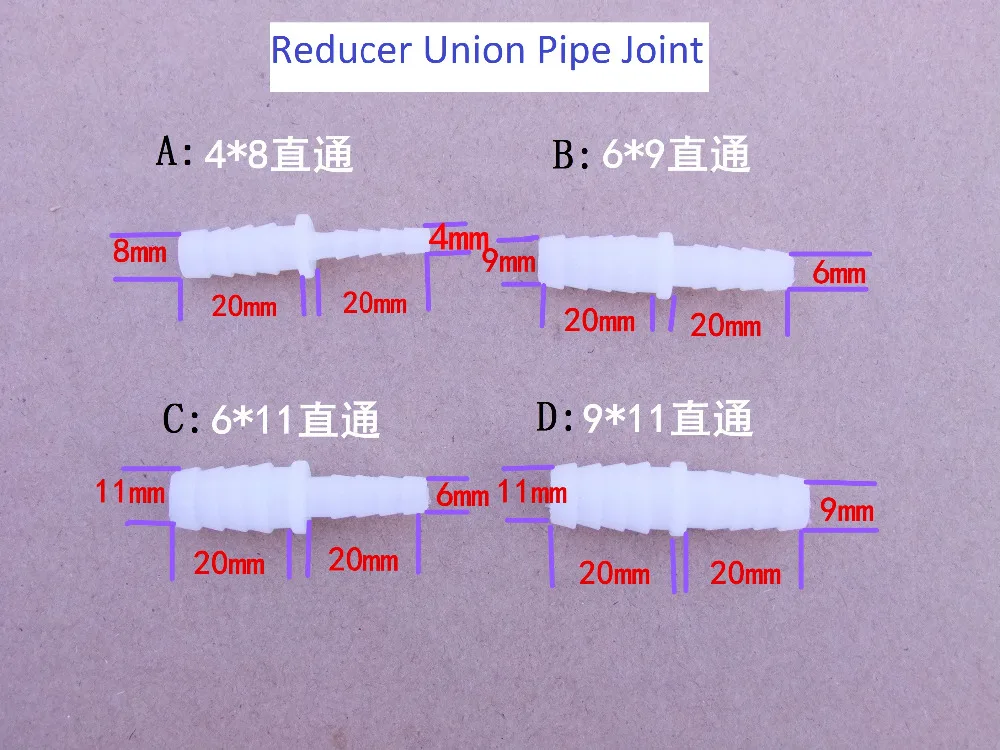 

1pcs 4-11mm PE Reducer Union Water Pipe Joint K610 Hose To Hose Silicone Tube Linker Aquarium Parts Free Shipping Russia