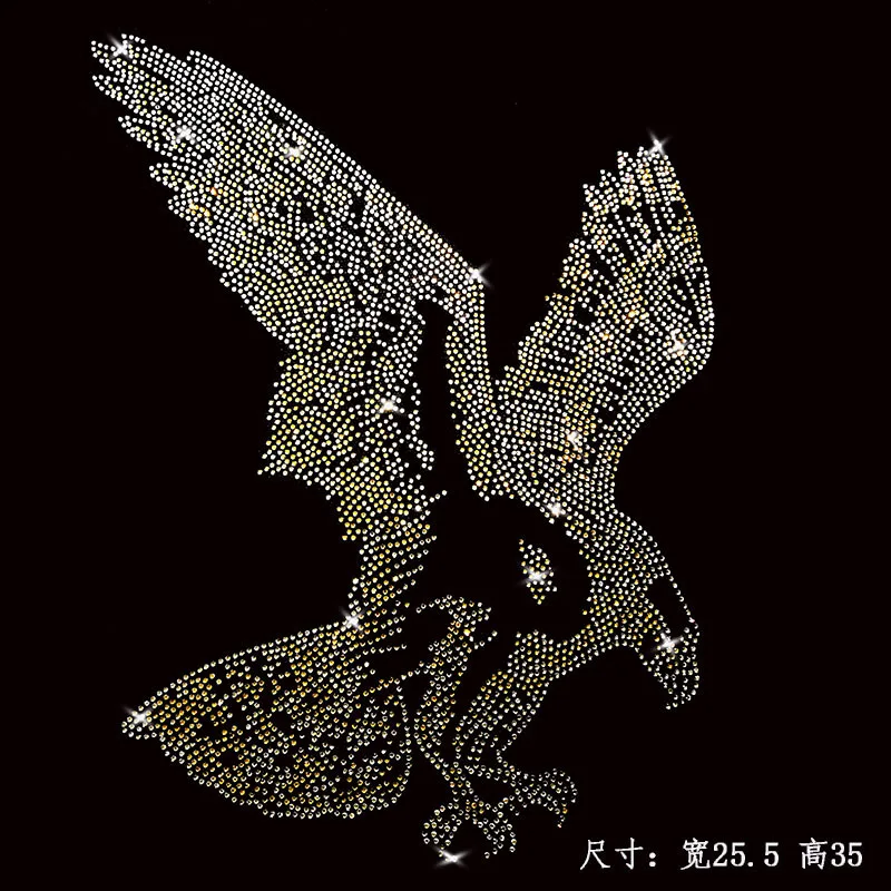 5 Pcs DIY Chest Eagles Hotfix Rhinestones, Heat Transfer Design Iron On Motifs,Patch For Garment,T-Shirt,Cloth