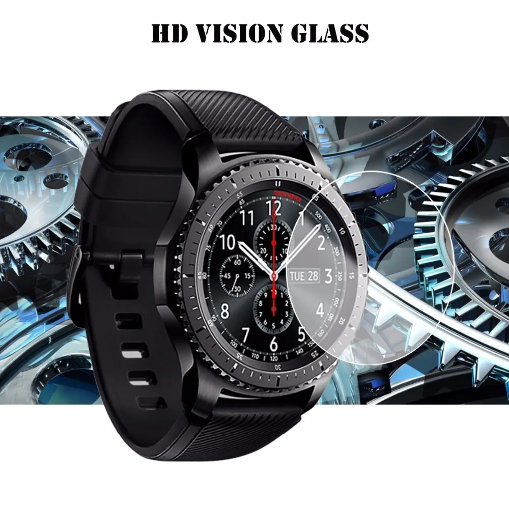 3 adet Dişli S3 Sınır Cam Samsung Galaxy izle 46mm Dişli Spor S3 Klasik Ekran Koruyucu 9 H 2.5D S 3 Temperli cam