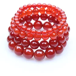Charm Natural Stone Beads 6mm 8mm 10mm 12mm Red Agat Beaded Bracelet for Women Man Stretch Yoga Jewelry Best Friend Gift