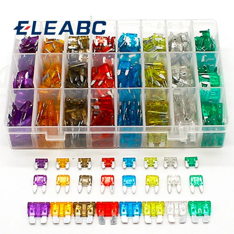 New Micro Mini  standard 480pcs Auto Automotive Car Boat Truck Blade Fuse Box Assortment 3A 5A 7.5A 10A 15A 20A 25A 30A