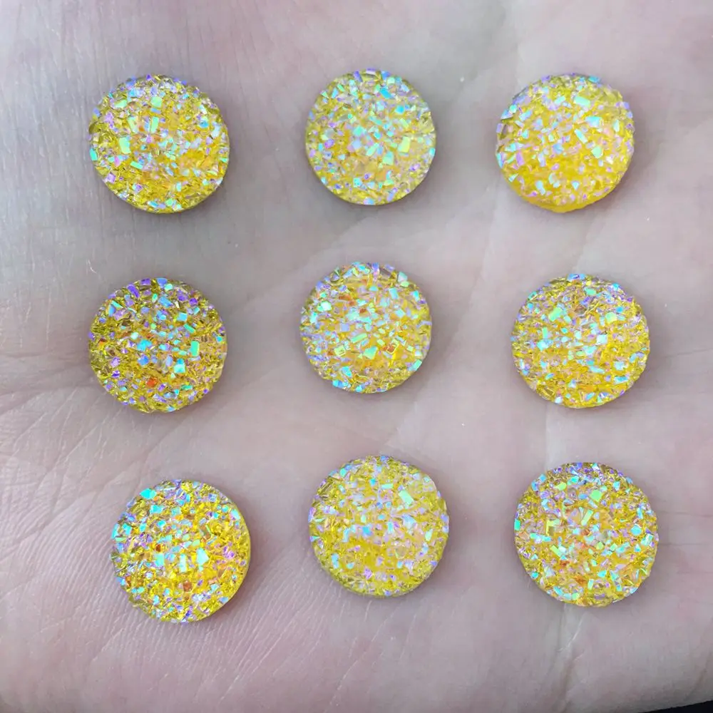 80pcs AB Resin 12mm Bling Ore round  flat back  rhinestone Wedding Ornaments  diy appliques D67*2