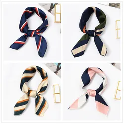 50x50 cm Women Scarf Summer Fashion Neckerchief Air Hostess Scarf Square Scarves For Ladies Satin Silk Scarf Head Band Neck Tie